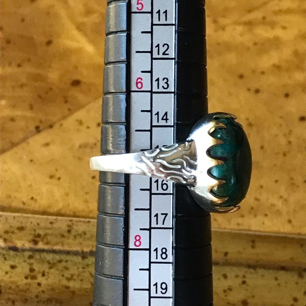 Natural Shadowkite Sterling Silver Crown Ring Size 7 - Picture 8 of 8